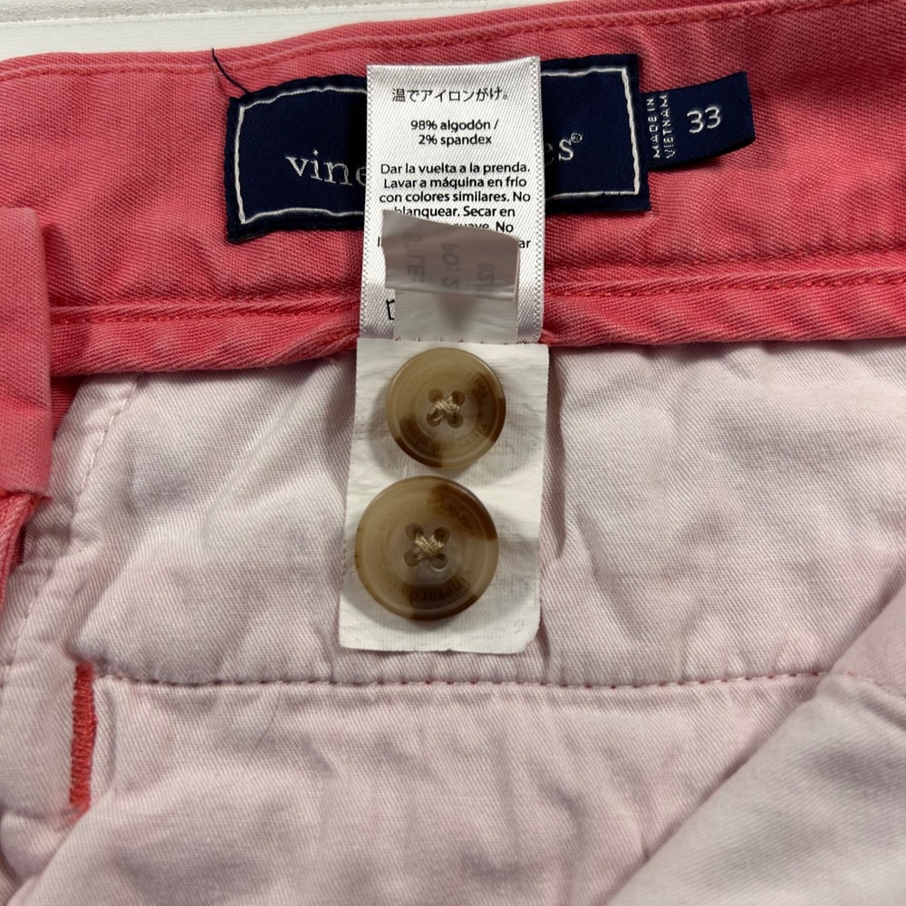 Vineyard Vines Breaker Chino Shorts Mens 33 Salmon Coral Pink Stretch Flat Front - Picture 6 of 15
